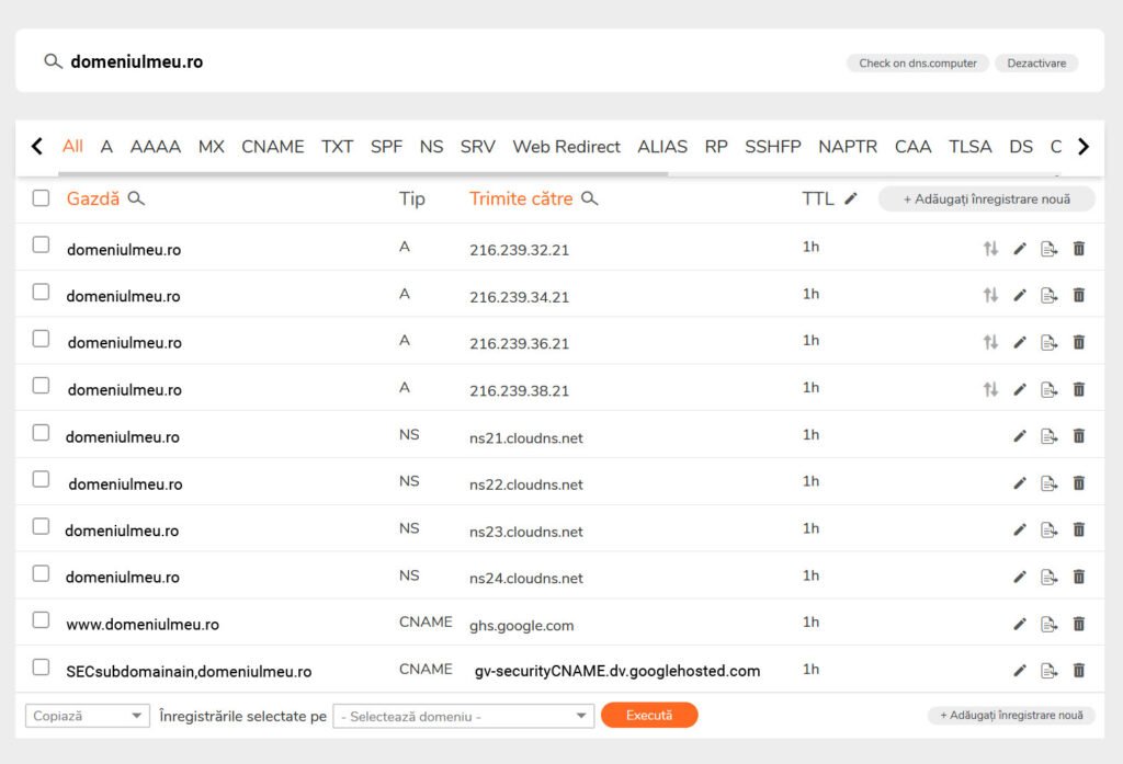 ClouDNS zone correctly configured for Blogger